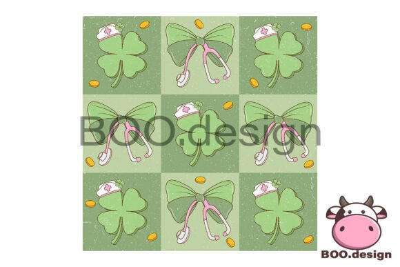 Checkered St Patrick’s Day Nurse PNG