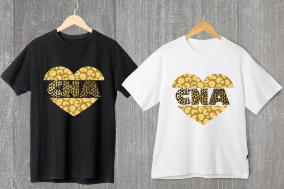 CNA Nurse Heart Leopard POD T-Shirt