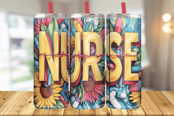 Colorful Nurse Sunflower Tumbler Wrap
