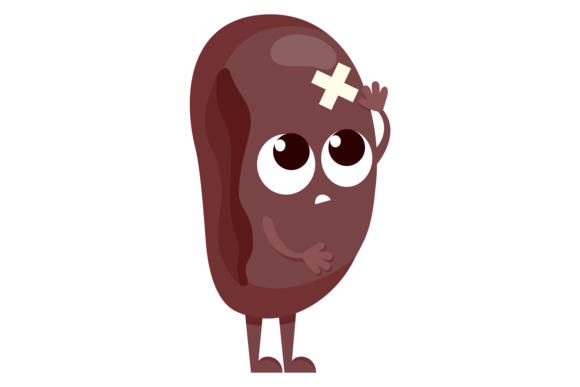 Damaged Spleen Mascot. Medical Character