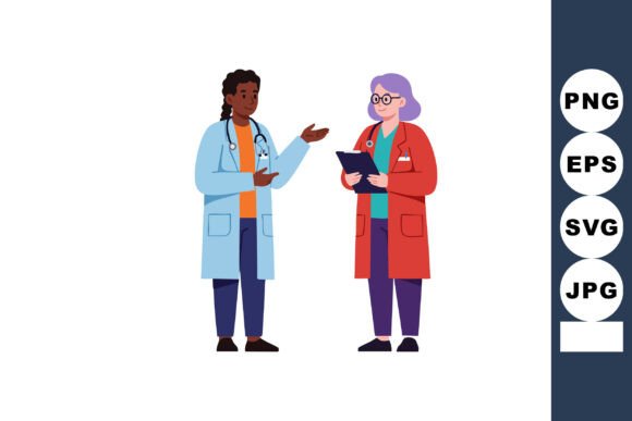 Female Doctors Discussing Medical Info