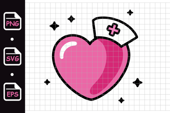 Heart with Nurse Cap Illustration