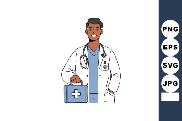 Male Veterinarian Holding Medical Kit SM