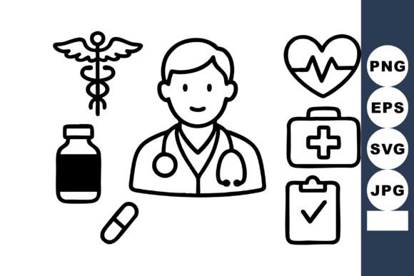 Medical Doctor and Healthcare Icons