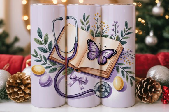 Medical Floral 20oz Tumbler Wrap