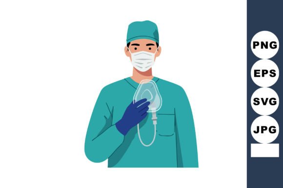Medical Professional Holding Oxygen Mask