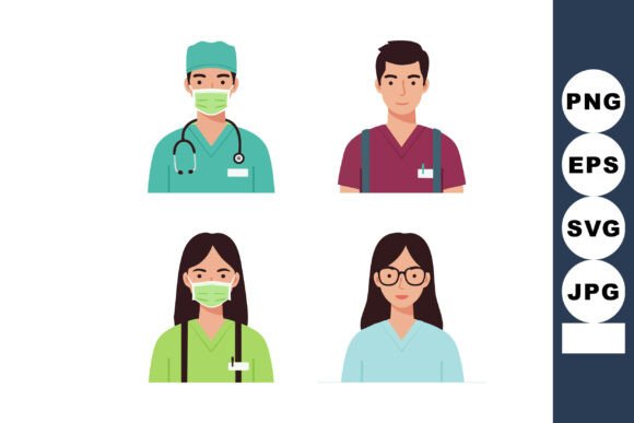 Medical Professionals with Masks and Glasses
