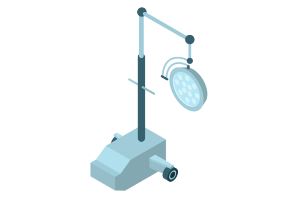 Medical Spotlight Lamp Isometric Icon. S