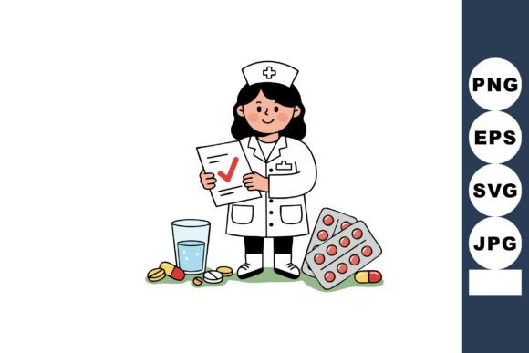 Nurse Holding Prescription Paper with Pi