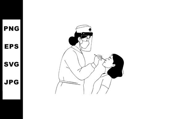 Nurse Performing Covid 19 Nasal Swab Test