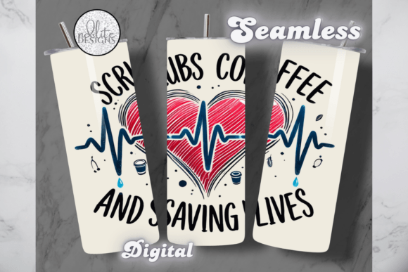 Nurse Scrubs and Coffee Tumbler Wrap