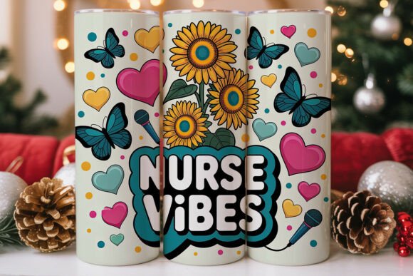 Nurse Vibes Sunflower Tumbler Wrap