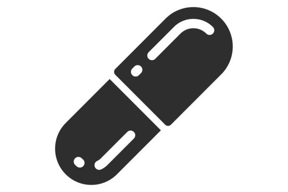 Pill Black Icon: Medical Capsule Symbol