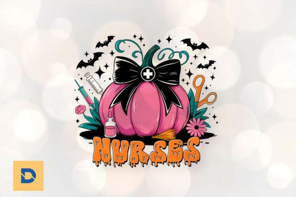 Retro Coquette Halloween Nurse PNG