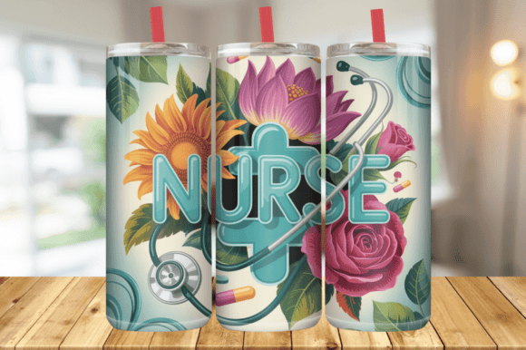 Stethoscope Flowers Nurse Tumbler