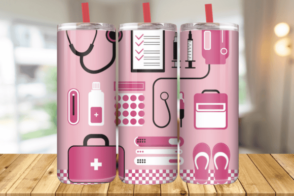 Stethoscope Heart Pink Nurse Tumbler