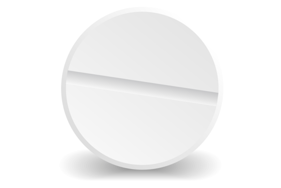 White Tablet Mockup. Round Medical Thera